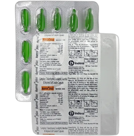 karvol plus capsule 15's